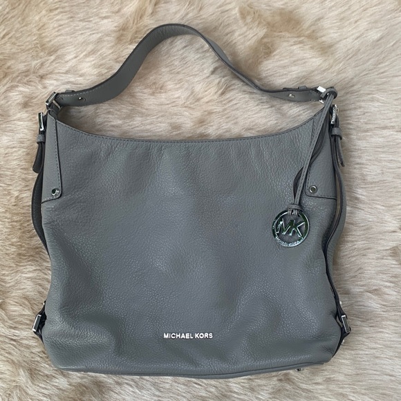 Michael Kors Handbags - Michael Kors Gray Pebbled Leather Shoulder Bag